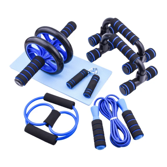 7-in-1 Ab Exercise Wheel Kit | Resistance Bands, Knee Mat, Jump Rope & Push Up Bar