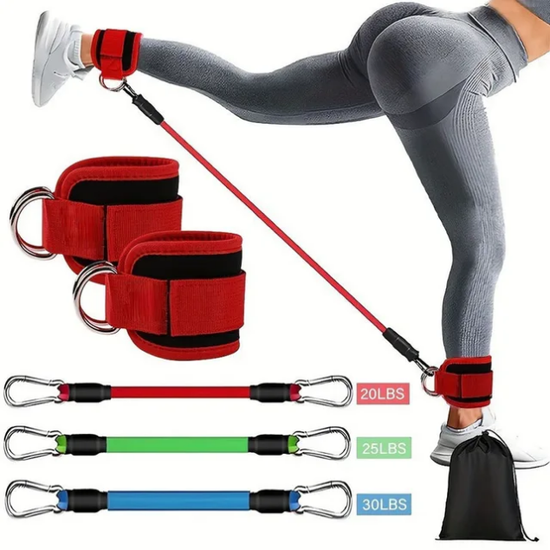 5-Piece Ankle Resistance Band Set Adjustable Straps for Strength Training Yoga Fitness, Leg Butt Hip Workout Muscle Toning