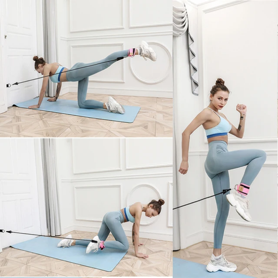 5-Piece Ankle Resistance Band Set Adjustable Straps for Strength Training Yoga Fitness, Leg Butt Hip Workout Muscle Toning