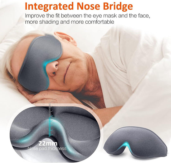 3D Sleep Eye Mask | Contoured Blackout Mask for Deep Sleep