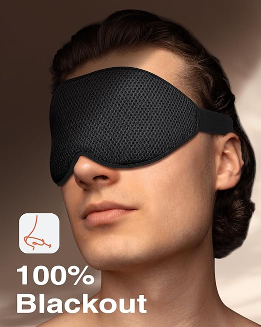 3D Sleep Eye Mask | Contoured Blackout Mask for Deep Sleep